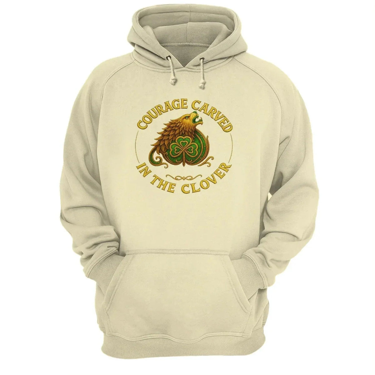 Irish Lion Hoodie - Clover Shamrockart Unisex Streetwear - Celtic Wolfwear