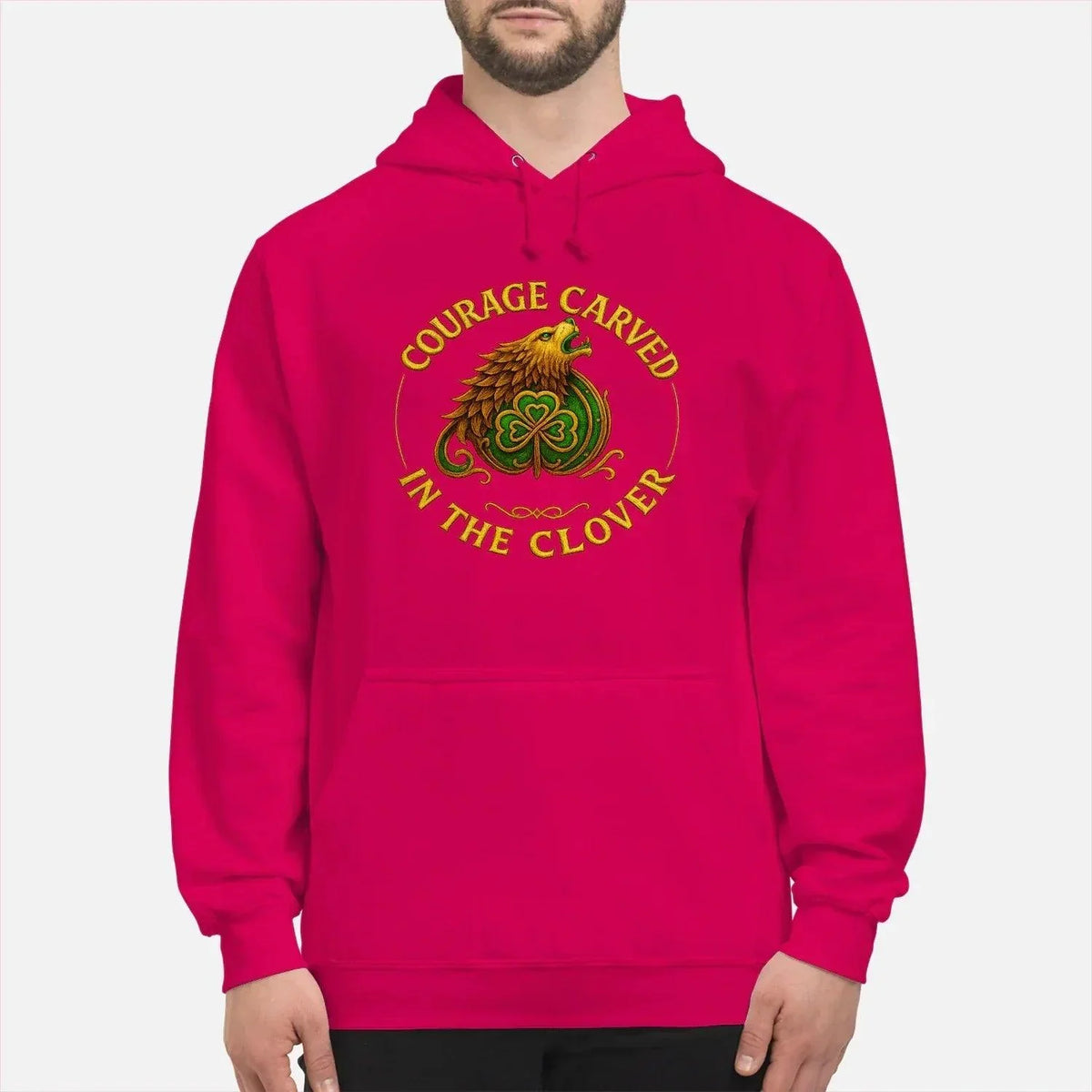 Irish Lion Hoodie - Clover Shamrockart Unisex Streetwear - Celtic Wolfwear