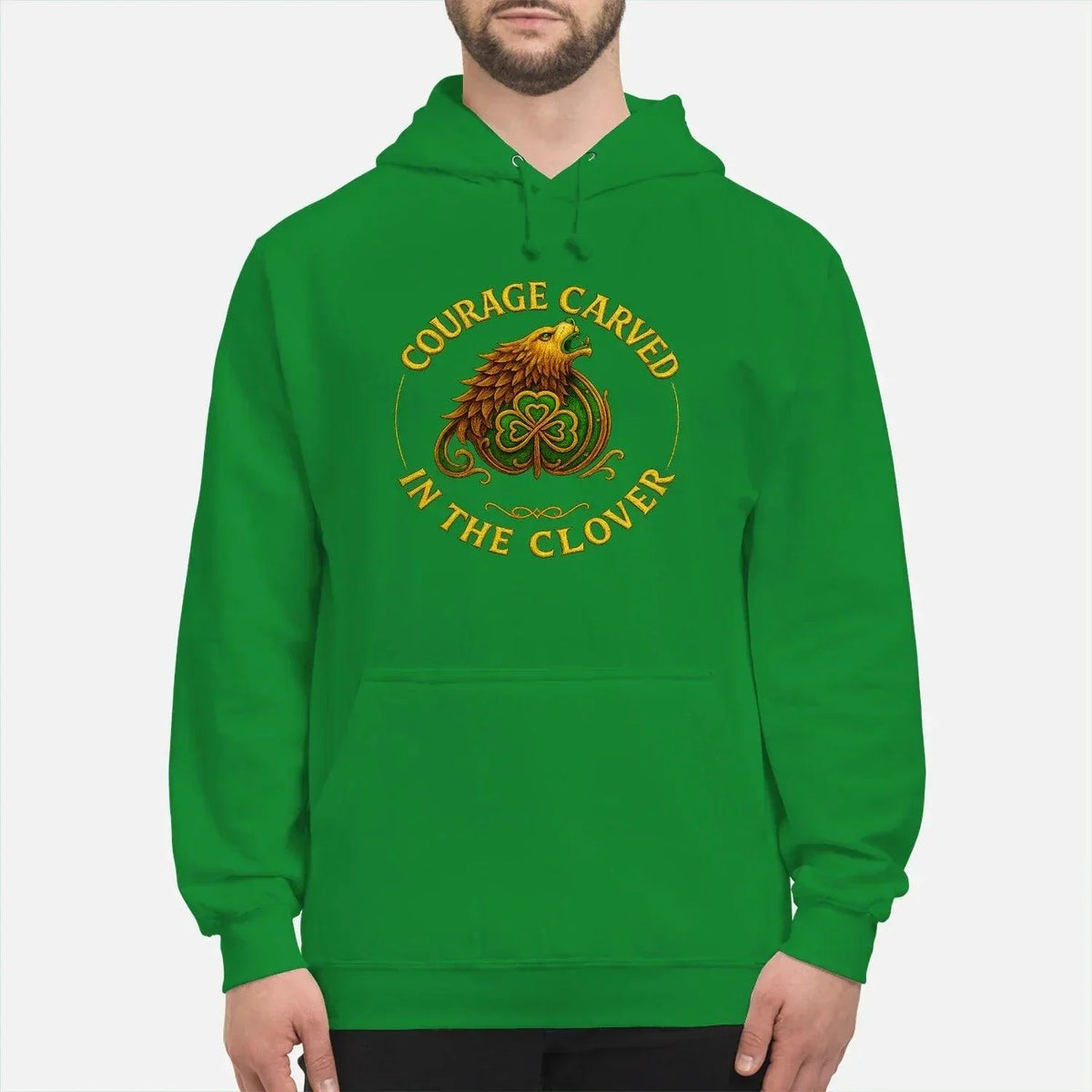 Irish Lion Hoodie - Clover Shamrockart Unisex Streetwear - Celtic Wolfwear