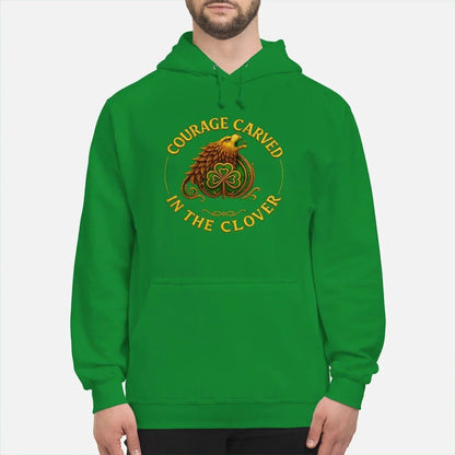 Irish Lion Hoodie - Clover Shamrockart Unisex Streetwear - Celtic Wolfwear