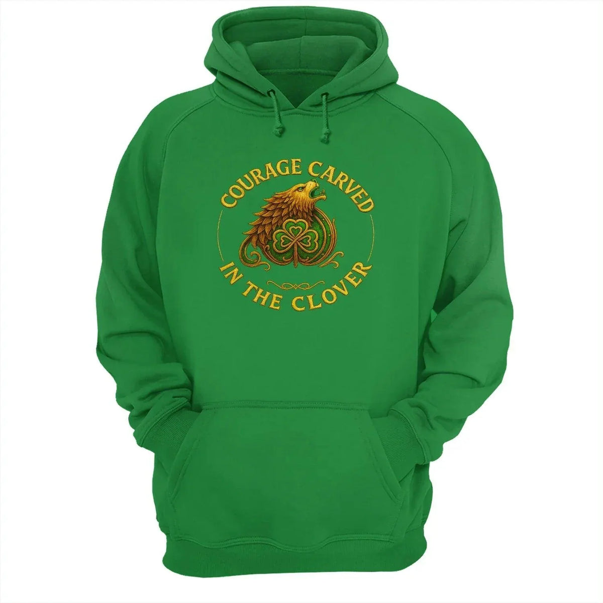 Irish Lion Hoodie - Clover Shamrockart Unisex Streetwear - Celtic Wolfwear