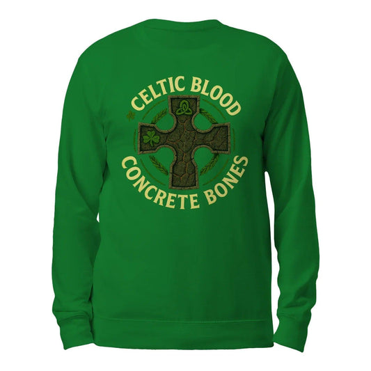 Irish Sweatshirt - Blood Concrete Bones Unisex Streetwear - Celtic Wolfwear