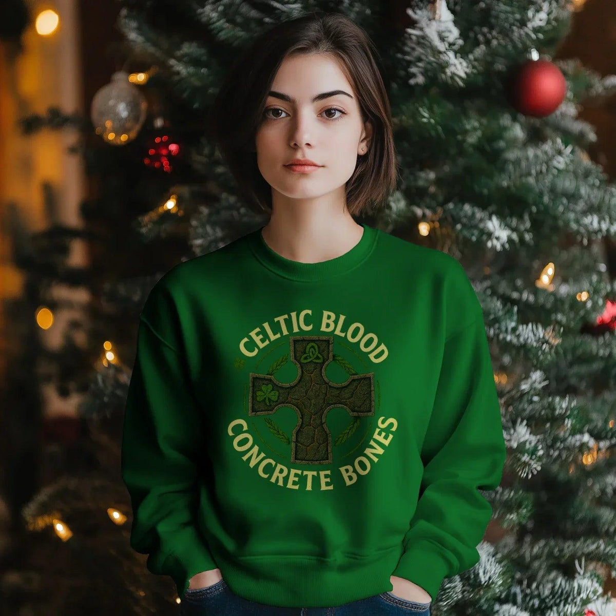 Irish Sweatshirt - Blood Concrete Bones Unisex Streetwear - Celtic Wolfwear