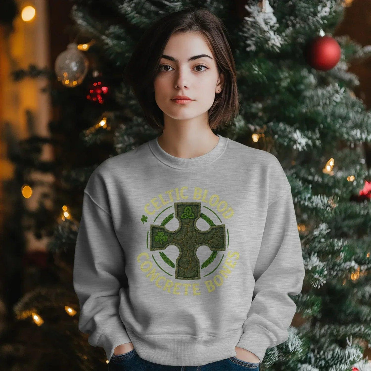 Irish Sweatshirt - Blood Concrete Bones Unisex Streetwear - Celtic Wolfwear