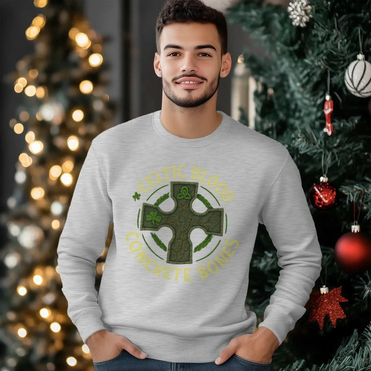 Irish Sweatshirt - Blood Concrete Bones Unisex Streetwear - Celtic Wolfwear