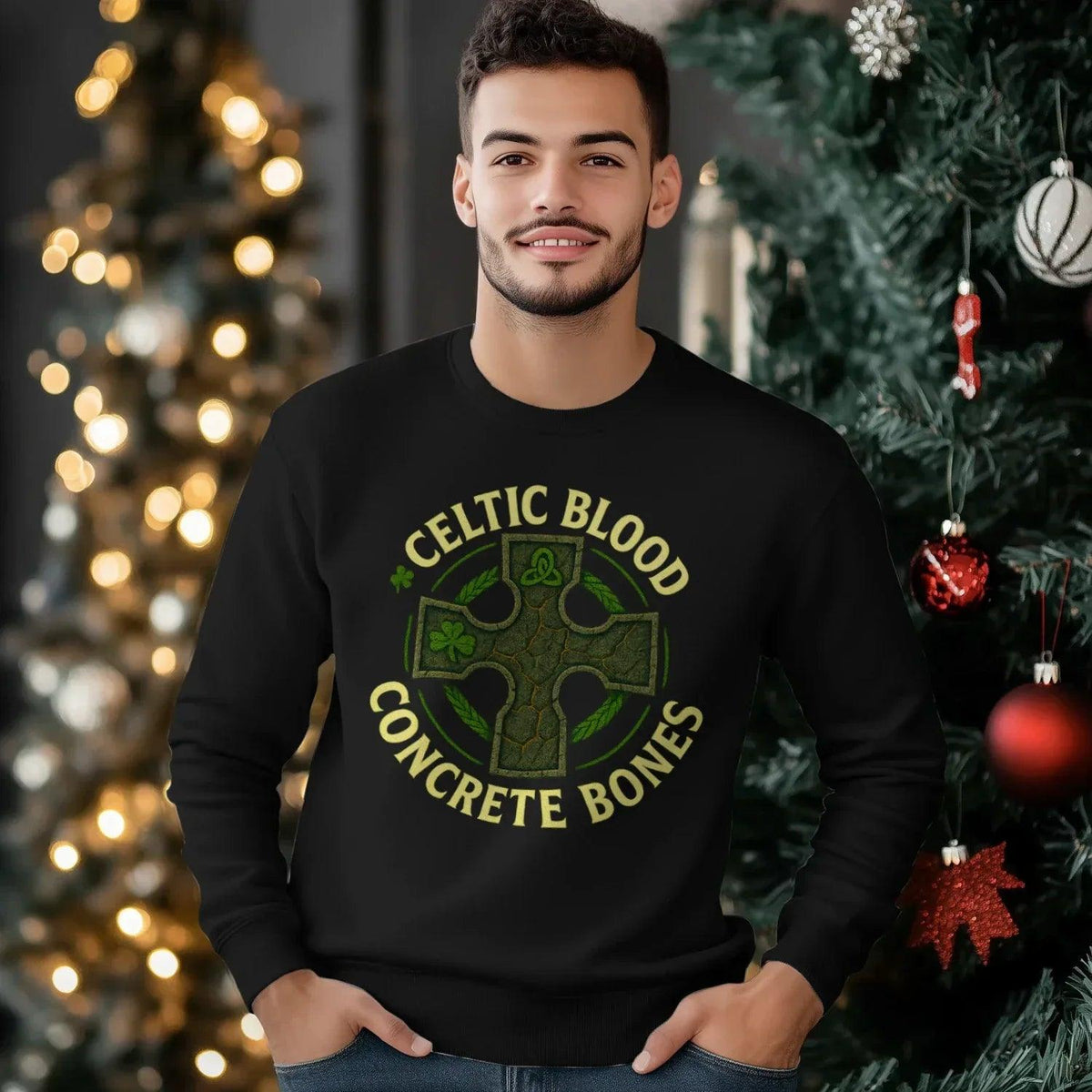 Irish Sweatshirt - Blood Concrete Bones Unisex Streetwear - Celtic Wolfwear