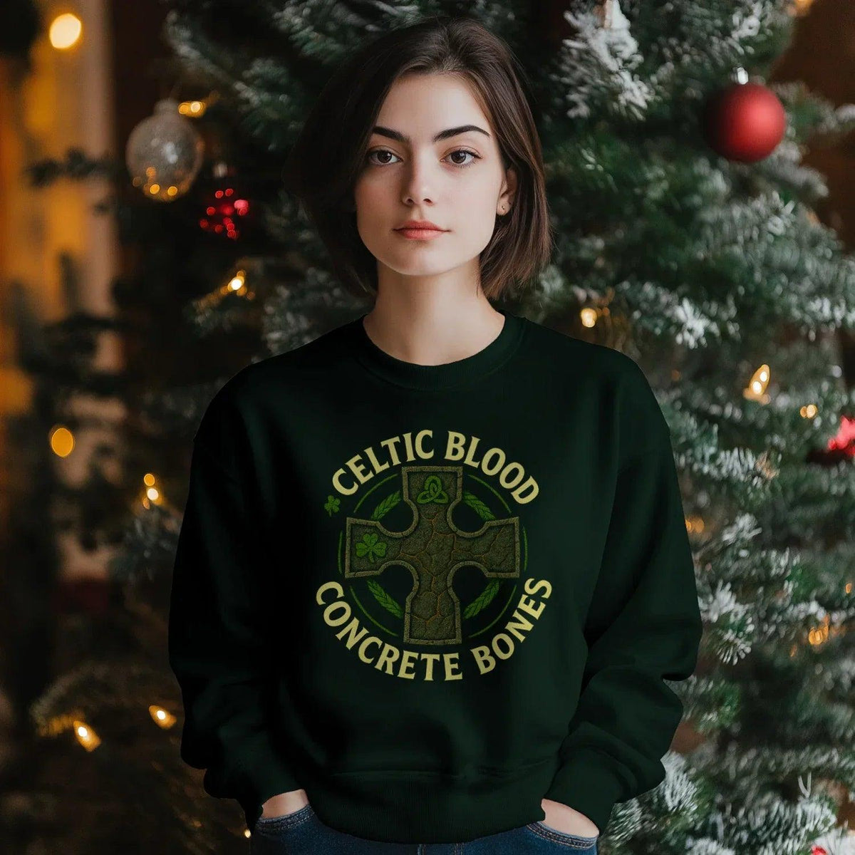 Irish Sweatshirt - Blood Concrete Bones Unisex Streetwear - Celtic Wolfwear