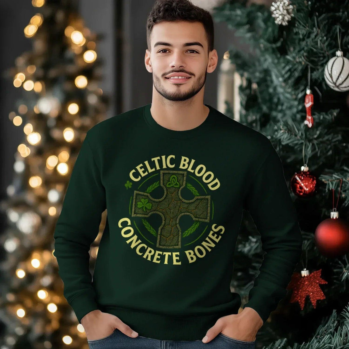 Irish Sweatshirt - Blood Concrete Bones Unisex Streetwear - Celtic Wolfwear