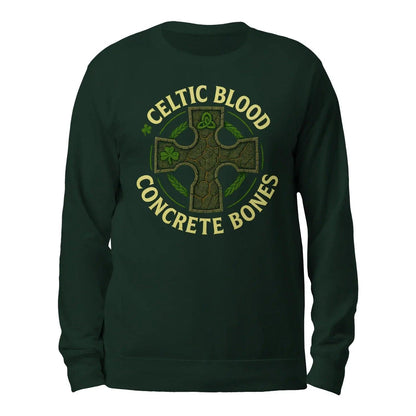 Irish Sweatshirt - Blood Concrete Bones Unisex Streetwear - Celtic Wolfwear
