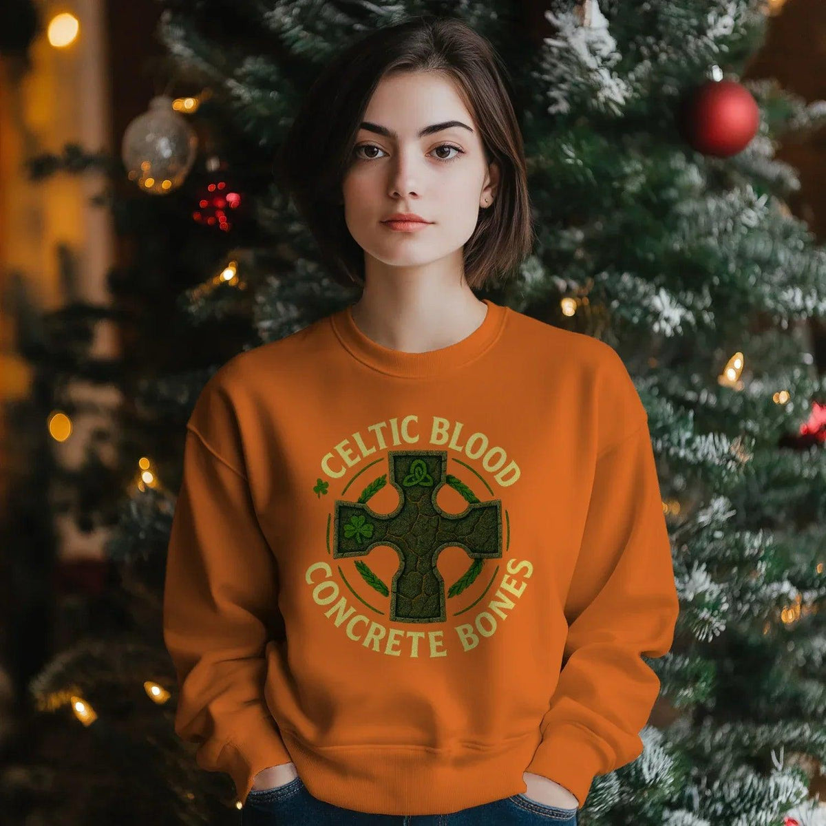 Irish Sweatshirt - Blood Concrete Bones Unisex Streetwear - Celtic Wolfwear