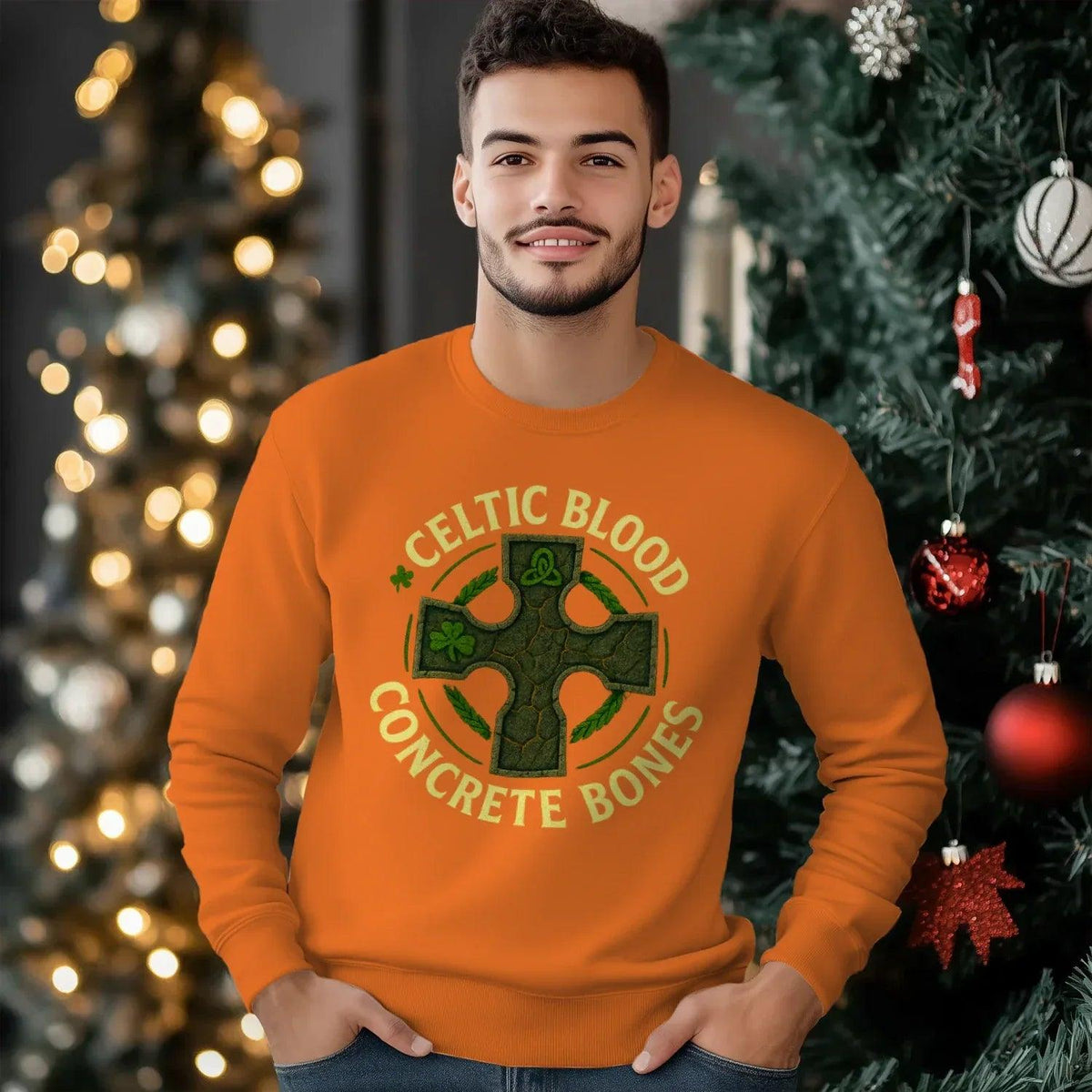 Irish Sweatshirt - Blood Concrete Bones Unisex Streetwear - Celtic Wolfwear