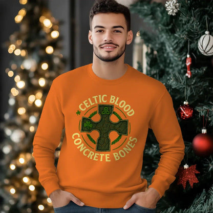 Irish Sweatshirt - Blood Concrete Bones Unisex Streetwear - Celtic Wolfwear