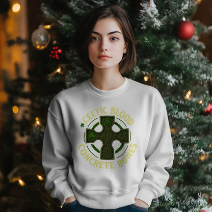 Irish Sweatshirt - Blood Concrete Bones Unisex Streetwear - Celtic Wolfwear