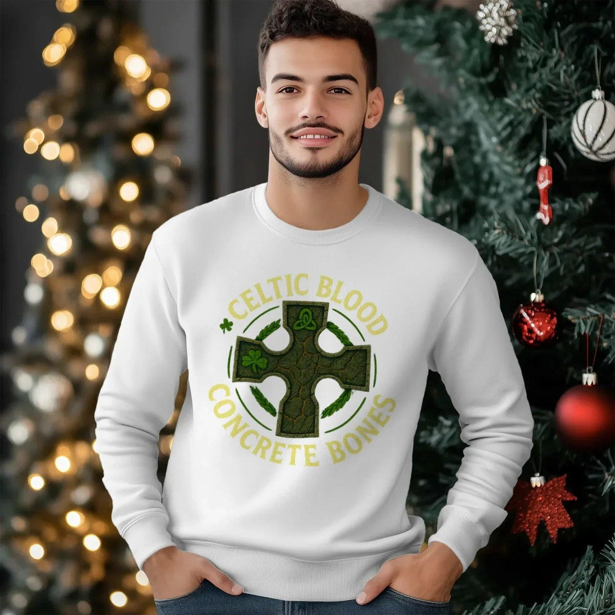 Irish Sweatshirt - Blood Concrete Bones Unisex Streetwear - Celtic Wolfwear