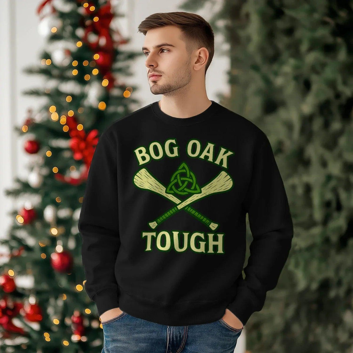 Irish Sweatshirt - Bog Oak, Terrace-Inspired Streetwear - Celtic Wolfwear