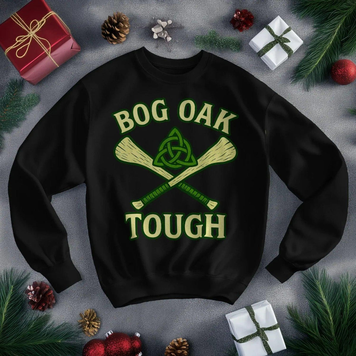 Irish Sweatshirt - Bog Oak, Terrace-Inspired Streetwear - Celtic Wolfwear