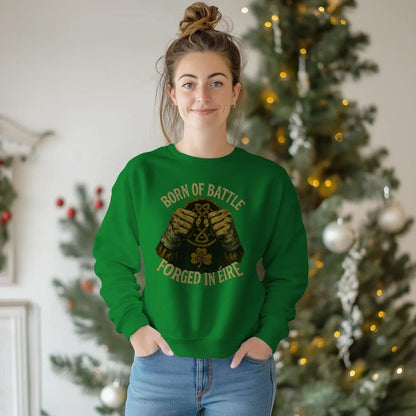 Irish Sweatshirt - Born of Battle Forged Unisex Streetwear - Celtic Wolfwear
