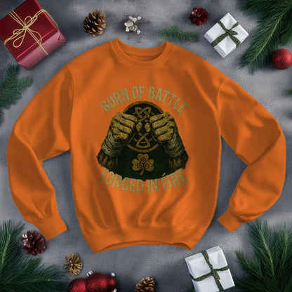 Irish Sweatshirt - Born of Battle Forged Unisex Streetwear - Celtic Wolfwear