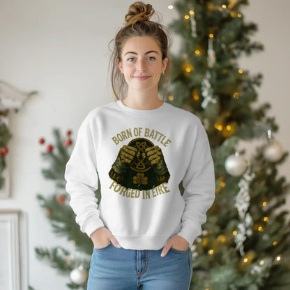 Irish Sweatshirt - Born of Battle Forged Unisex Streetwear - Celtic Wolfwear