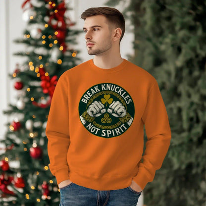 Irish Sweatshirt - Break Knuckles Not Spirit, Unisex - Celtic Wolfwear