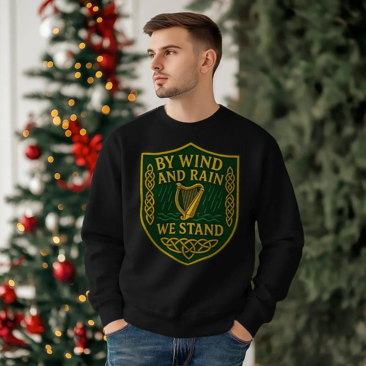 Irish Sweatshirt - By Wind and Rain We Unisex Streetwear - Celtic Wolfwear