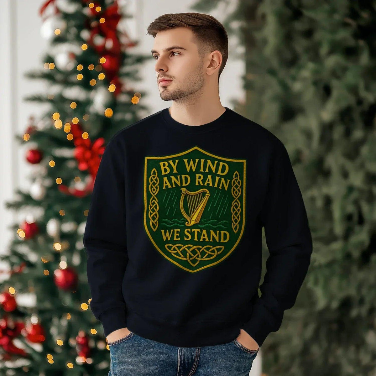 Irish Sweatshirt - By Wind and Rain We Unisex Streetwear - Celtic Wolfwear