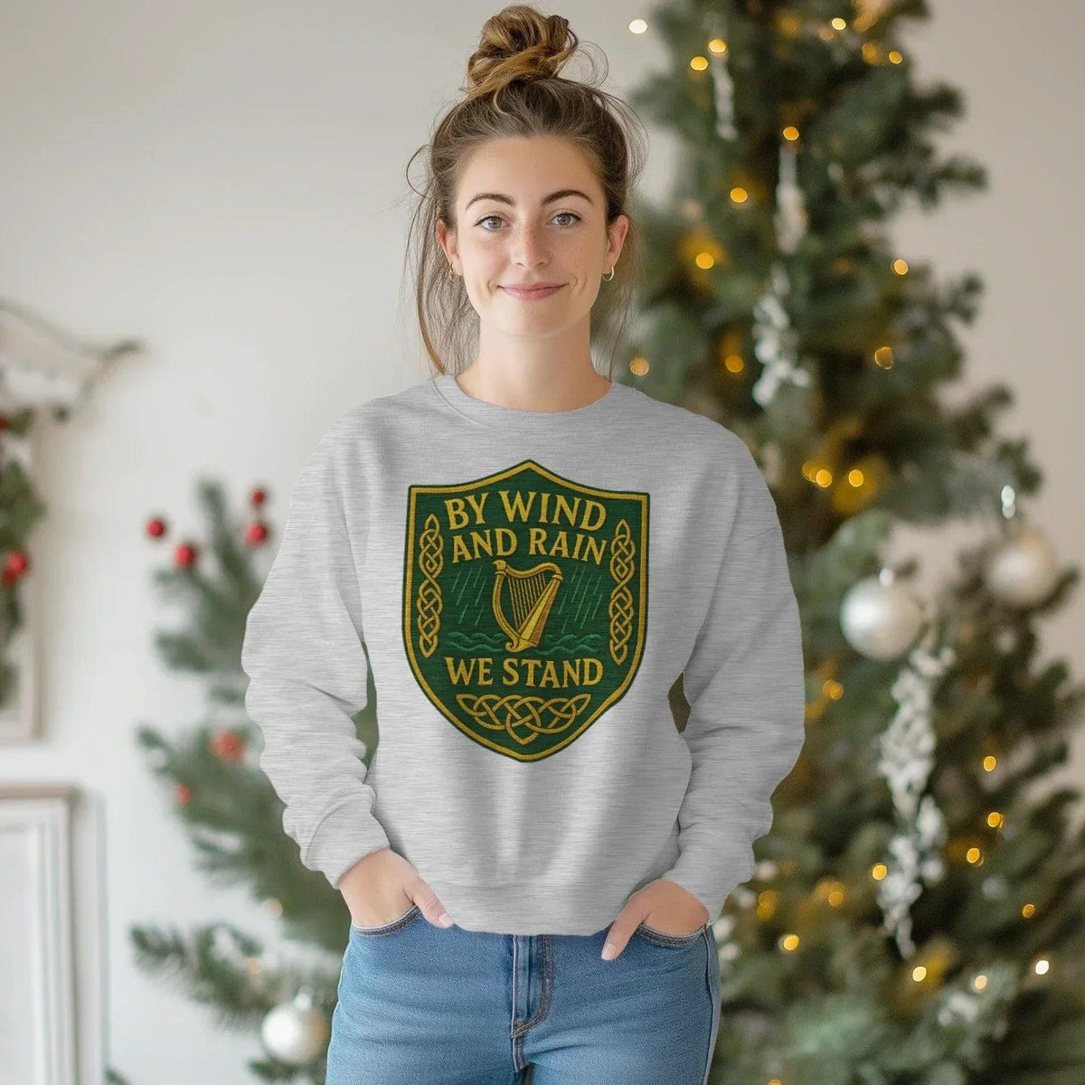 Irish Sweatshirt - By Wind and Rain We Unisex Streetwear - Celtic Wolfwear