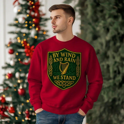 Irish Sweatshirt - By Wind and Rain We Unisex Streetwear - Celtic Wolfwear