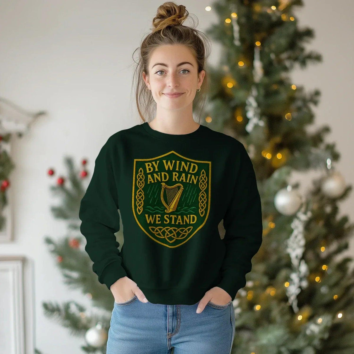 Irish Sweatshirt - By Wind and Rain We Unisex Streetwear - Celtic Wolfwear