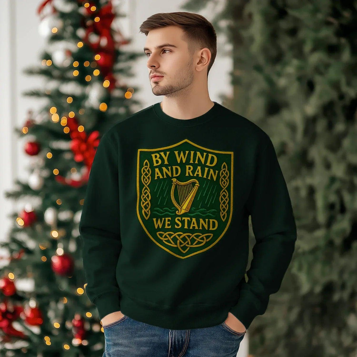 Irish Sweatshirt - By Wind and Rain We Unisex Streetwear - Celtic Wolfwear