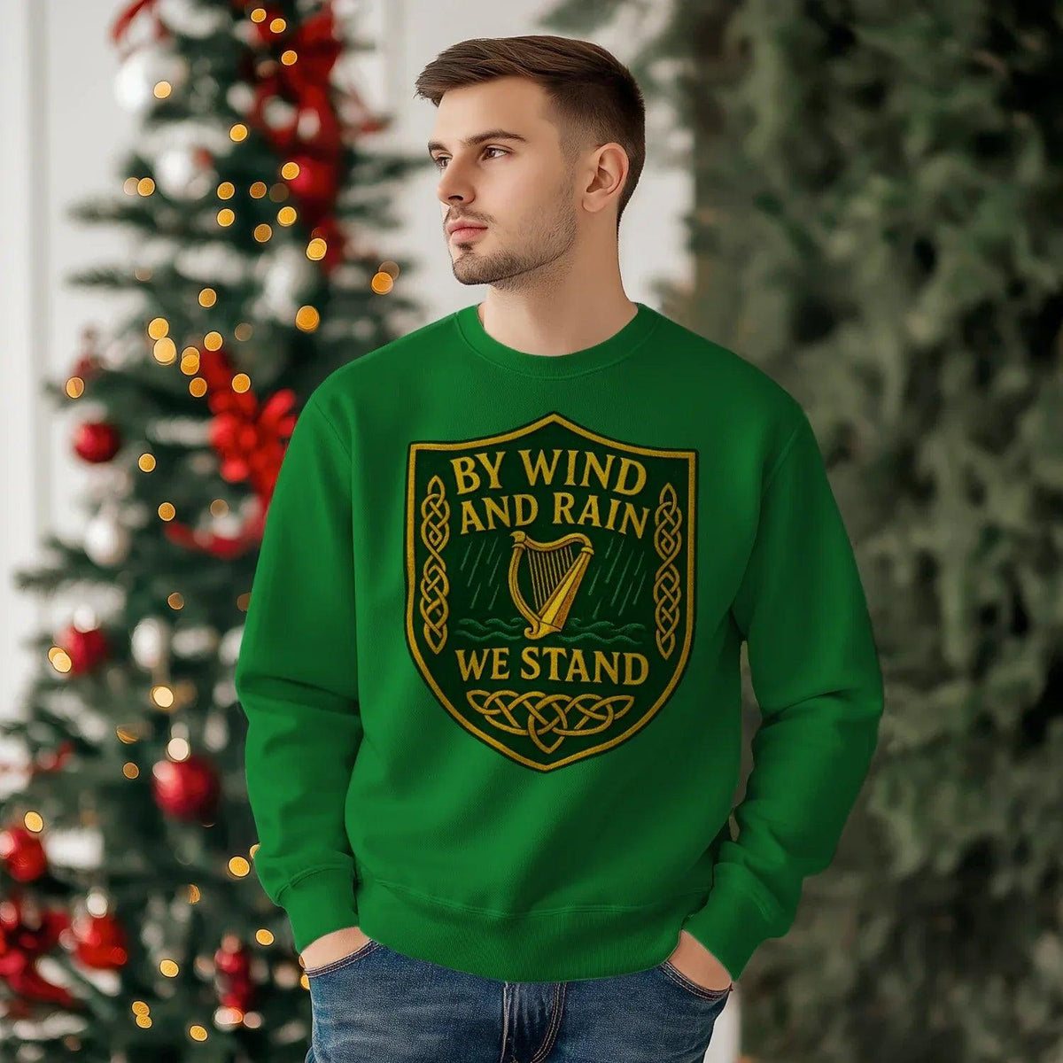 Irish Sweatshirt - By Wind and Rain We Unisex Streetwear - Celtic Wolfwear