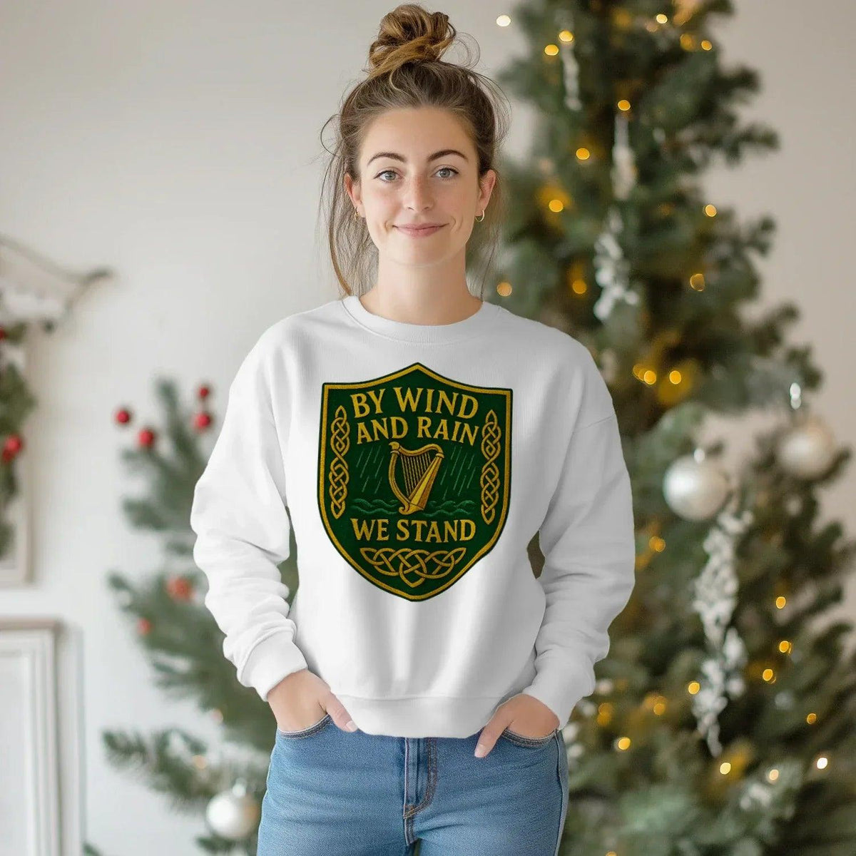 Irish Sweatshirt - By Wind and Rain We Unisex Streetwear - Celtic Wolfwear
