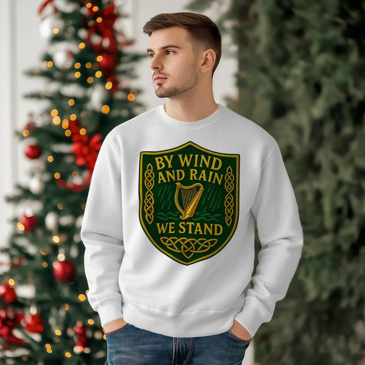 Irish Sweatshirt - By Wind and Rain We Unisex Streetwear - Celtic Wolfwear