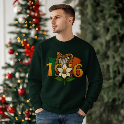 Irish Sweatshirt - Easter Lily 1916 Heritage Streetwear - Celtic Wolfwear