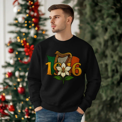 Irish Sweatshirt - Easter Lily 1916 Heritage Streetwear - Celtic Wolfwear