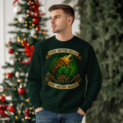 Irish Sweatshirt - Fire in the Belly Éire Unisex Streetwear - Celtic Wolfwear