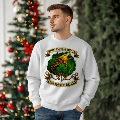 Irish Sweatshirt - Fire in the Belly Éire Unisex Streetwear - Celtic Wolfwear