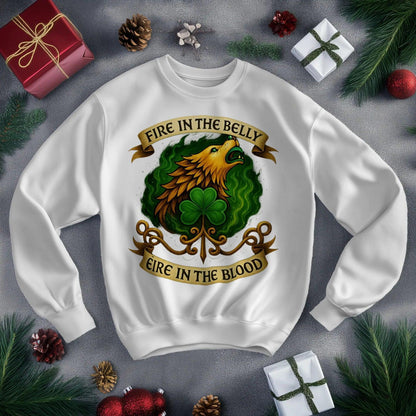 Irish Sweatshirt - Fire in the Belly Éire Unisex Streetwear - Celtic Wolfwear