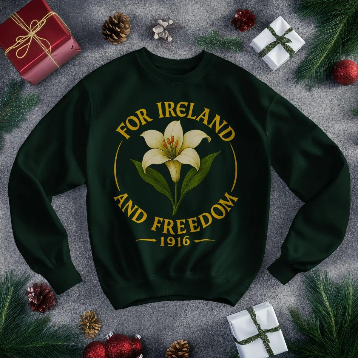 Irish Sweatshirt - Freedom 1916, Unisex Matchday Wear - Celtic Wolfwear