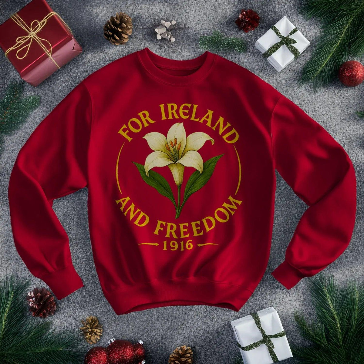 Irish Sweatshirt - Freedom 1916, Unisex Matchday Wear - Celtic Wolfwear