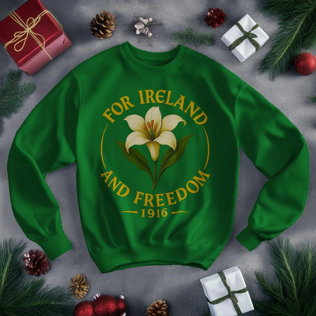 Irish Sweatshirt - Freedom 1916, Unisex Matchday Wear - Celtic Wolfwear
