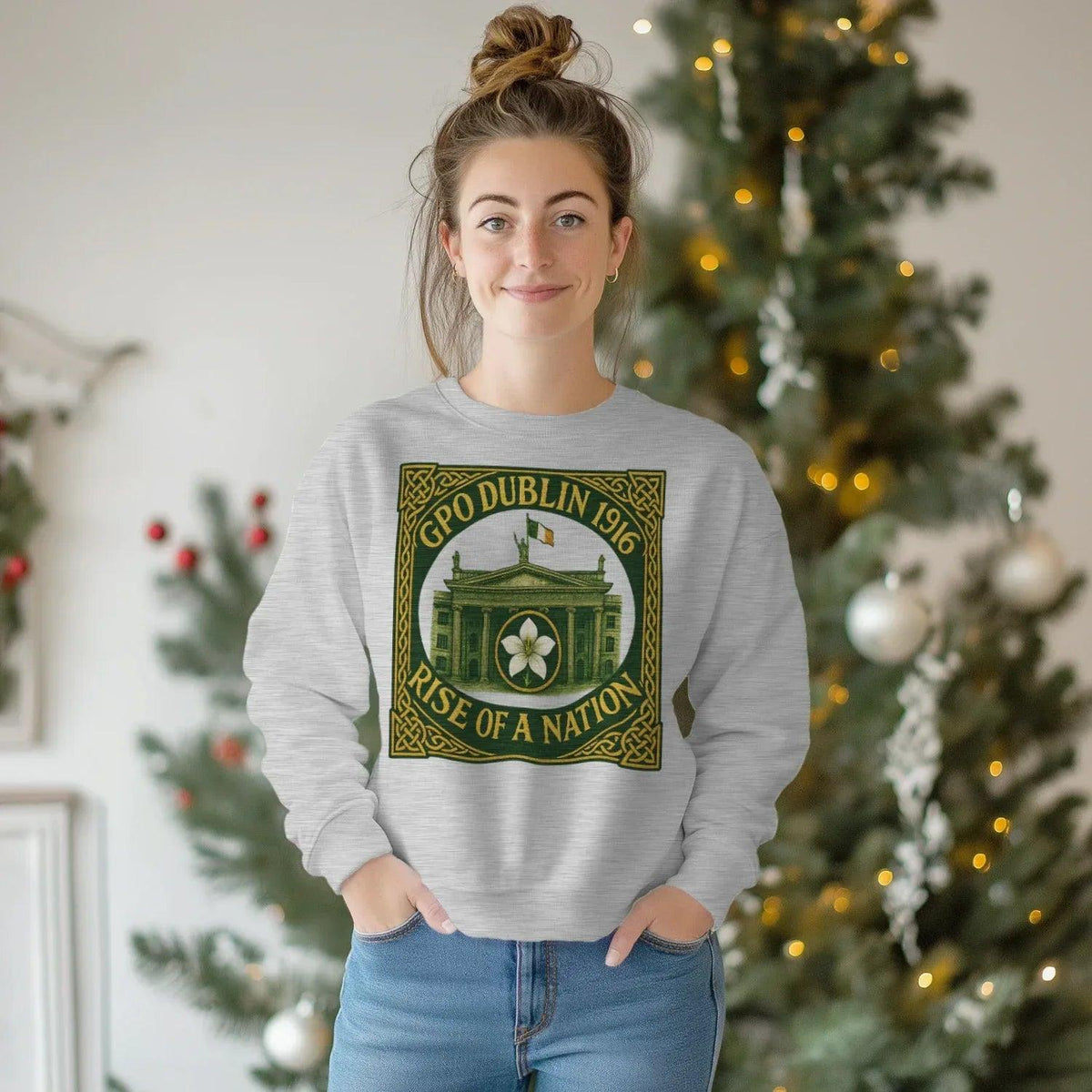 Irish Sweatshirt - GPO 1916 Dublin Heritage, Unisex - Celtic Wolfwear