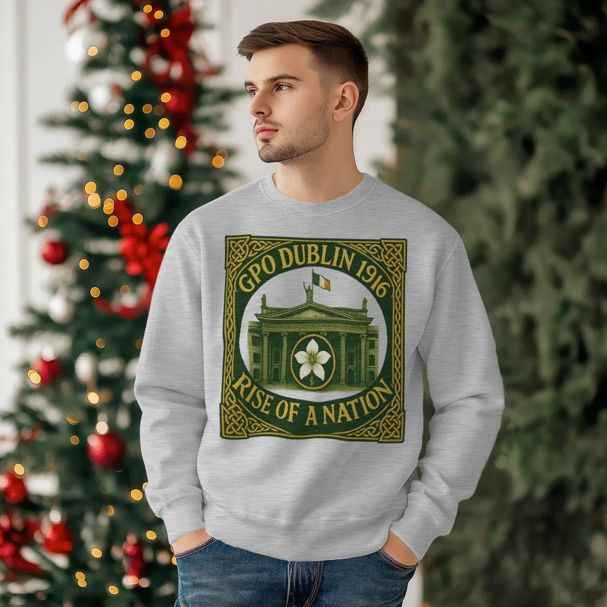 Irish Sweatshirt - GPO 1916 Dublin Heritage, Unisex - Celtic Wolfwear