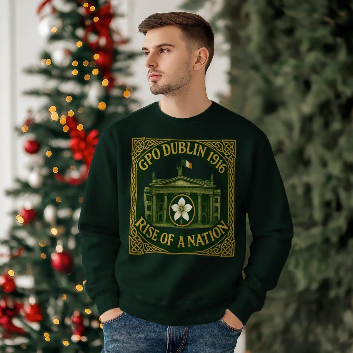 Irish Sweatshirt - GPO 1916 Dublin Heritage, Unisex - Celtic Wolfwear