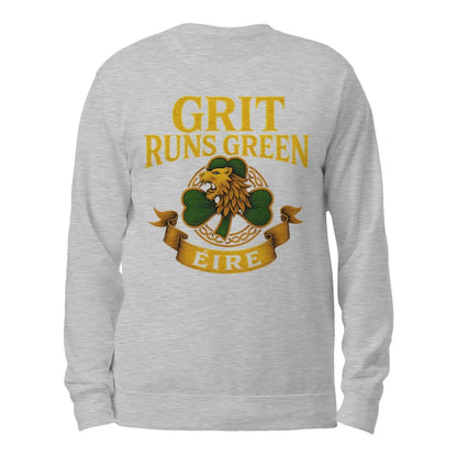 Irish Sweatshirt - Grit Runs Green, Heritage Streetwear - Celtic Wolfwear