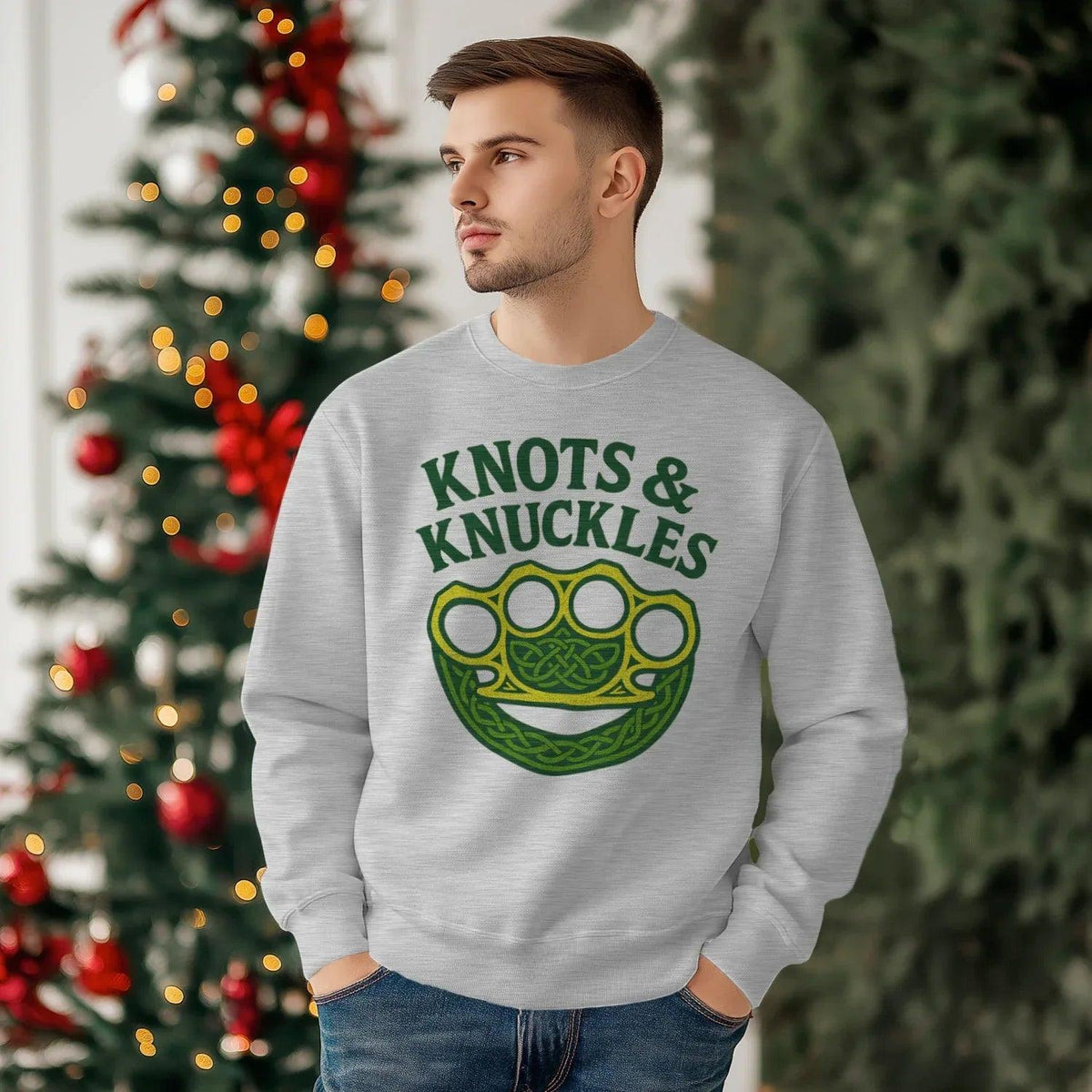 Irish Sweatshirt - Knots and Knuckles Knot, Unisex - Celtic Wolfwear