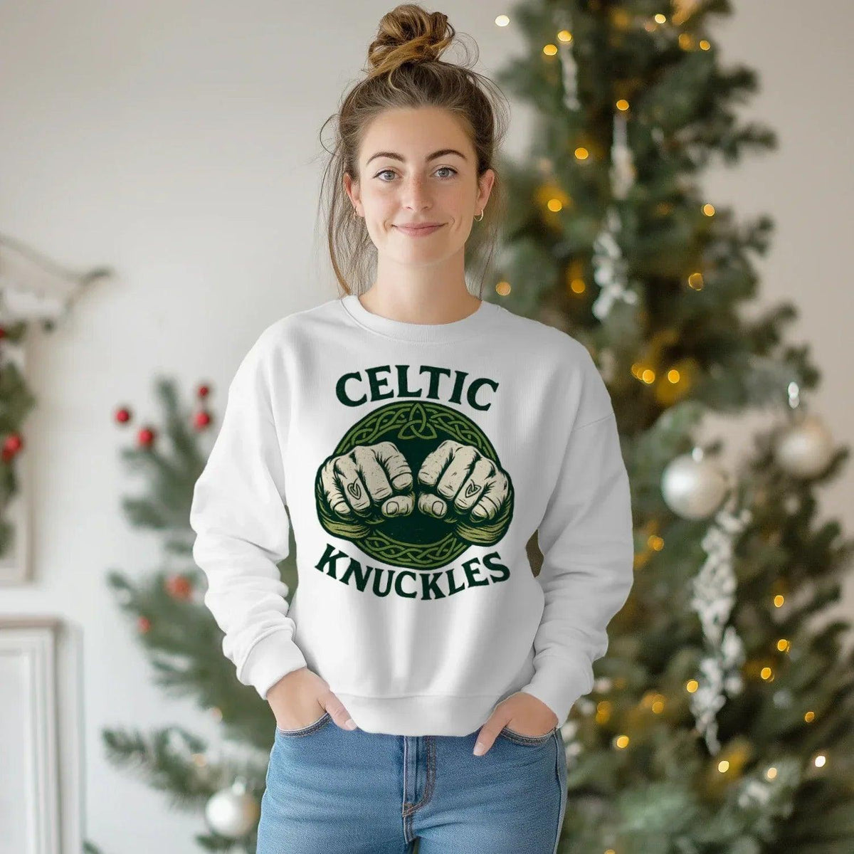 Irish Sweatshirt - Knuckles Knot, Unisex Matchday Wear - Celtic Wolfwear