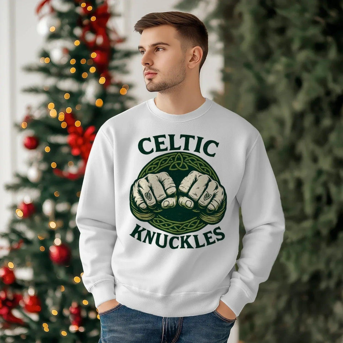 Irish Sweatshirt - Knuckles Knot, Unisex Matchday Wear - Celtic Wolfwear