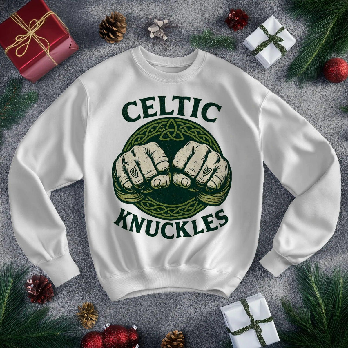 Irish Sweatshirt - Knuckles Knot, Unisex Matchday Wear - Celtic Wolfwear