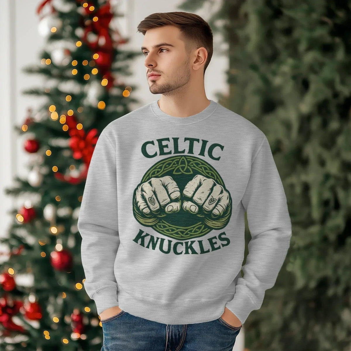 Irish Sweatshirt - Knuckles Knot, Unisex Matchday Wear - Celtic Wolfwear